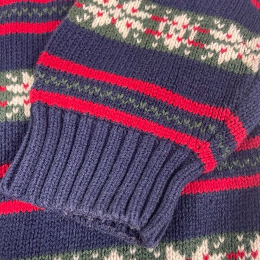VTG Y2K Gap Fair Isle 1/2 Zip Unisex Holiday Nordic Sweater Christmas Soft M L - Picture 5 of 10